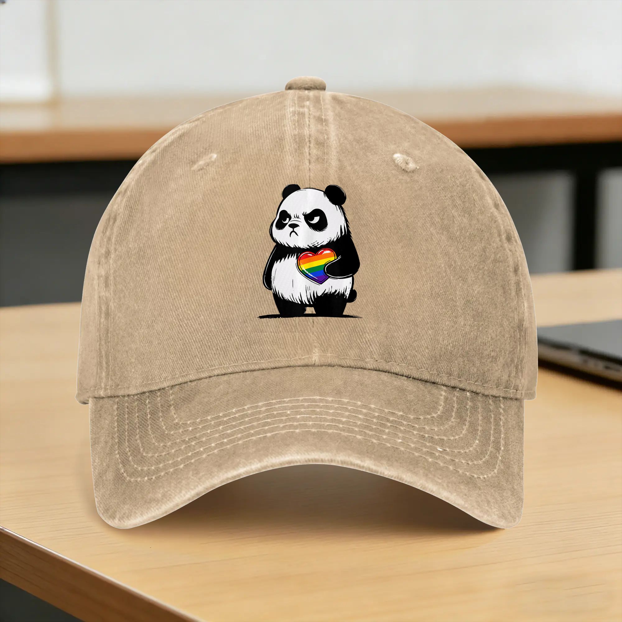 Outdoor Sport Hat Classic - Topi Bisbol Angry Panda LGBTQ Pride