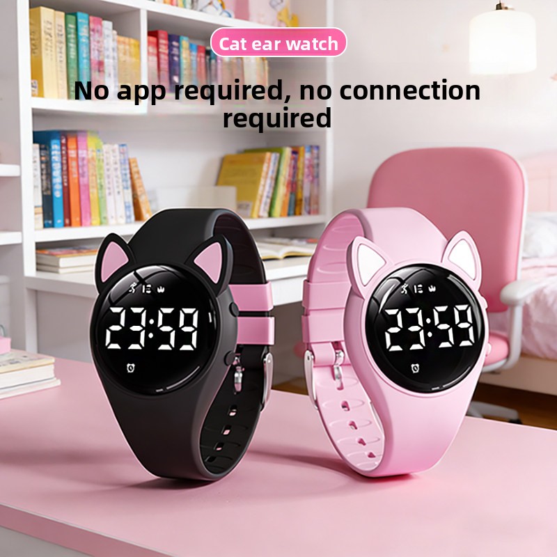 Outdoor Sport Watch - Jam Tangan Elektronik Wanita Telinga Kucing