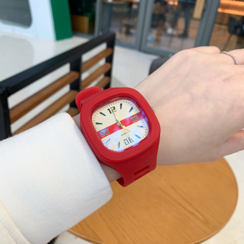 Outdoor Sport Watch - Jam tangan elektronik silikon persegi, jam